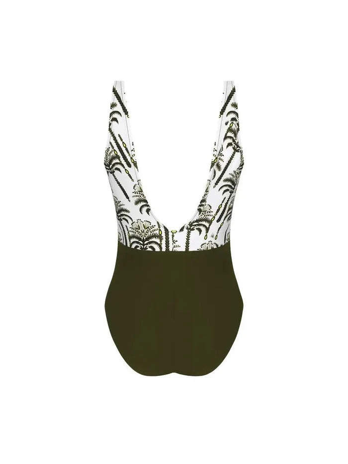 Lise Charmel Palmier Audace Kaki Non Wire Swimsuit Back