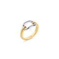 Polished two-tone ring with an open interlocking link design on a white background. Nickel-free, waterproof & tarnish-resistant stainless steel ring for sensitive skin, minimalist luxury jewelry by Mia Bijoux Canada.

Bague deux tons polie au design de maillons entrelacés ouverts sur fond blanc. Bague en acier inoxydable sans nickel, résistante à l'eau et anti-ternissement pour peaux sensibles, bijouterie de luxe minimaliste par Mia Bijoux Canada.