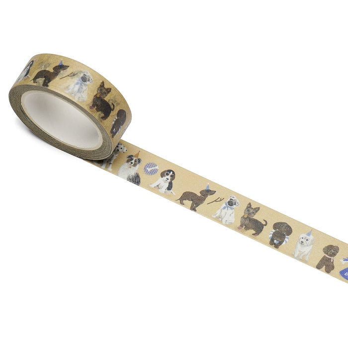 Decorative tape with dog design on a white background