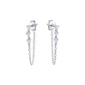 Boucles d'oreilles 3 pierres et chaîne pendantes acier inoxydable sans danger pour la peau Mia Bijoux