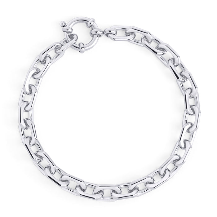 Trendy rectangle links stainless steel bracelet no allergic reaction MIAJWL