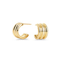 Trrendy gold stainless steel 3 rows hoop earrings safe for sensitive skin MIAJWL