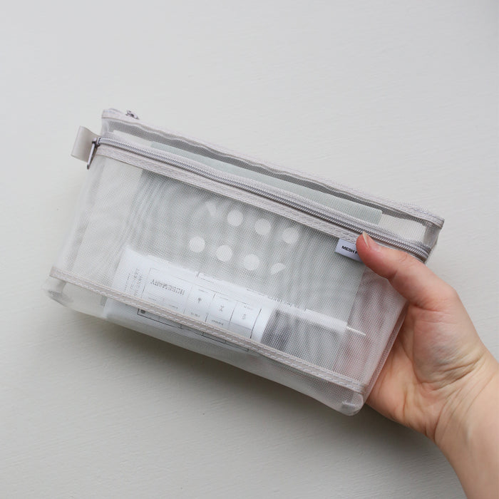 MESH PEN POUCH // GREY