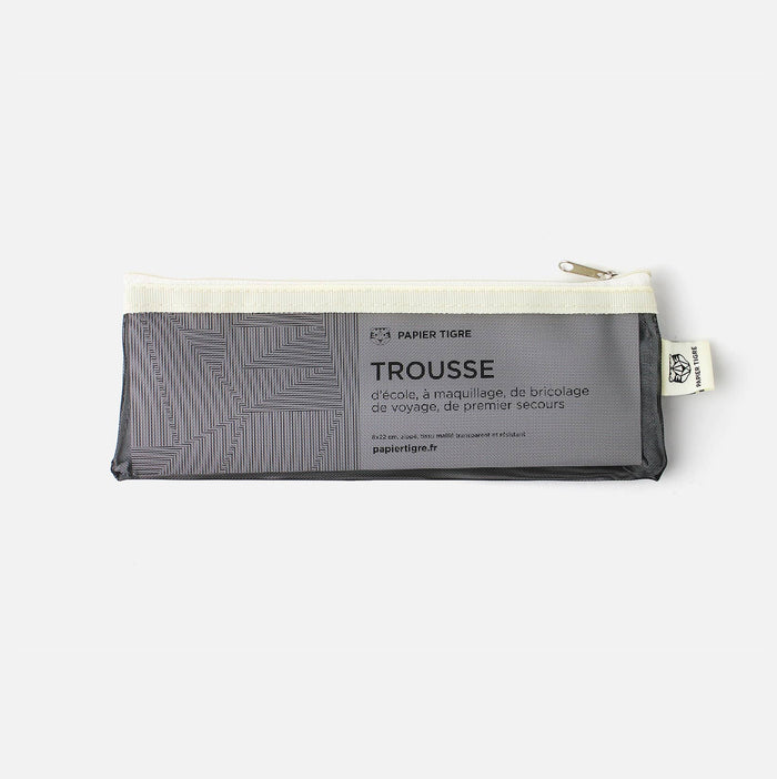 MESH PENCIL CASE // FORREST GREEN & BEIGE