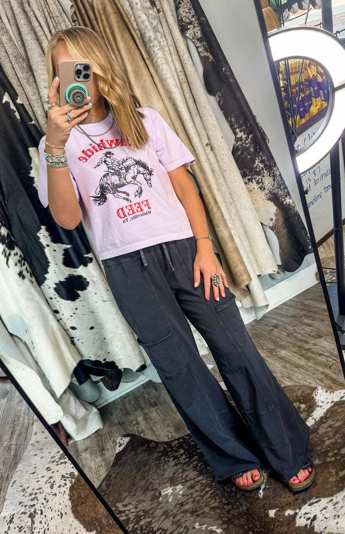Midnight Mineral Wash Terry Pants