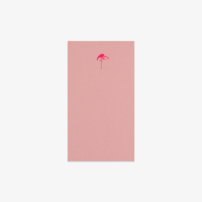 Pink notebook with a palm tree logo on a white background