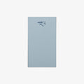 Light blue notepad with a bird illustration on a white background