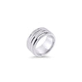 Monaco Ring silver - wide ridged surgical steel band, hypoallergenic and waterproof - MIAJWL