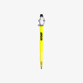 Yellow pen with a Moomin Pappa on a white background