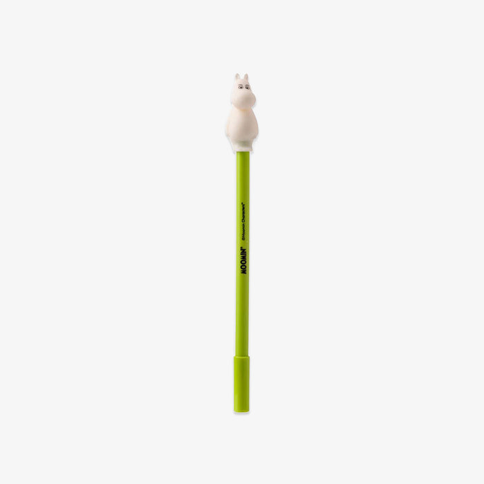 Green pen with Moomin on a white background
