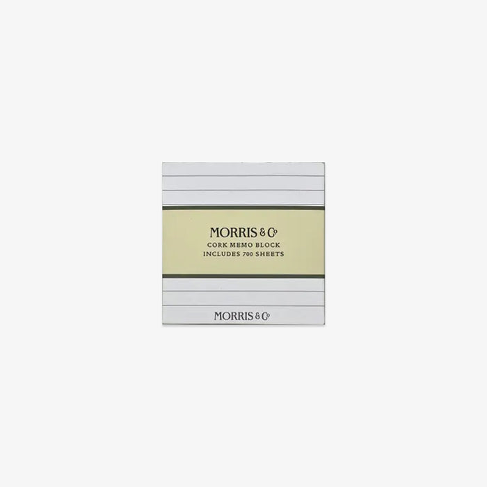 MORRIS & CO CORK MEMO BLOCK // LINED