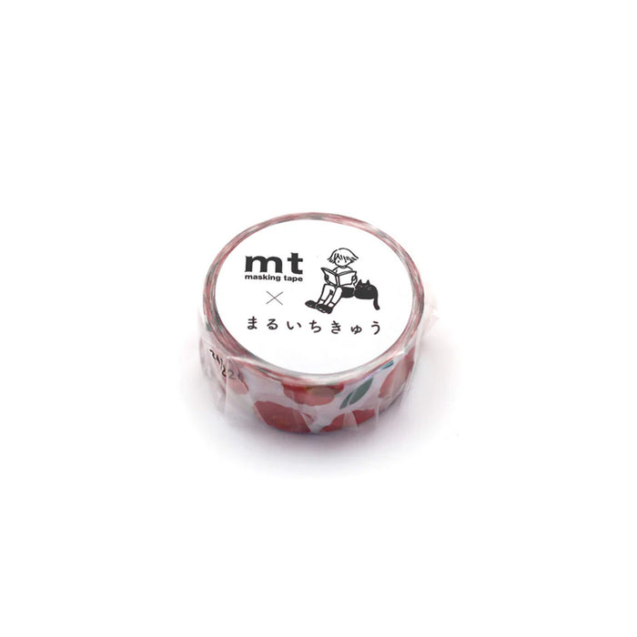 Roll of mt masking tape with floral design on a white background