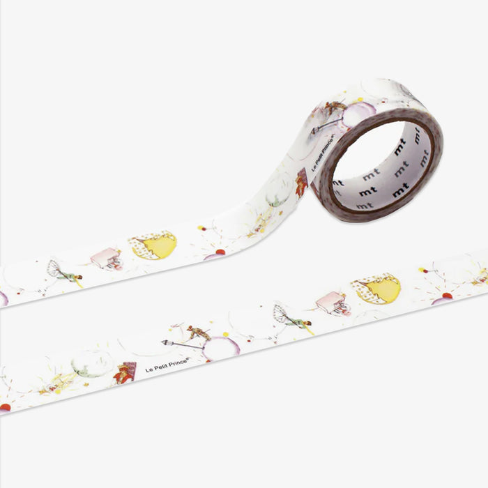 Decorative tape with various illustrations of people on a white background