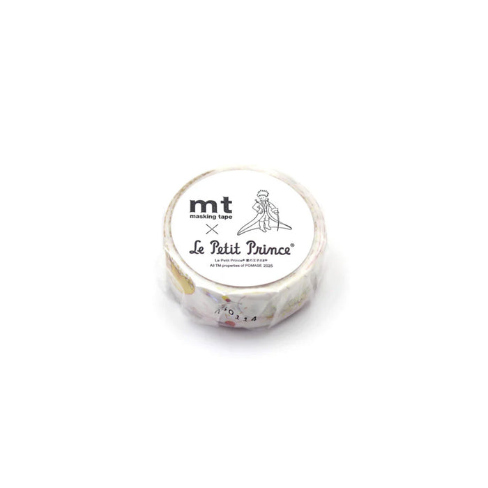 Round washi tape with 'mt' and 'Le Petit Prince' branding on a white background