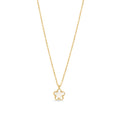 Gold flower pendant necklace with mother of pearl – hypoallergenic, waterproof & non-tarnish stainless steel necklace for sensitive skin, affordable luxury jewelry by Mia Bijoux Canada