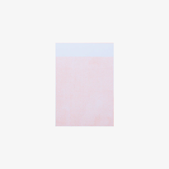 Gridded notepad on a white background