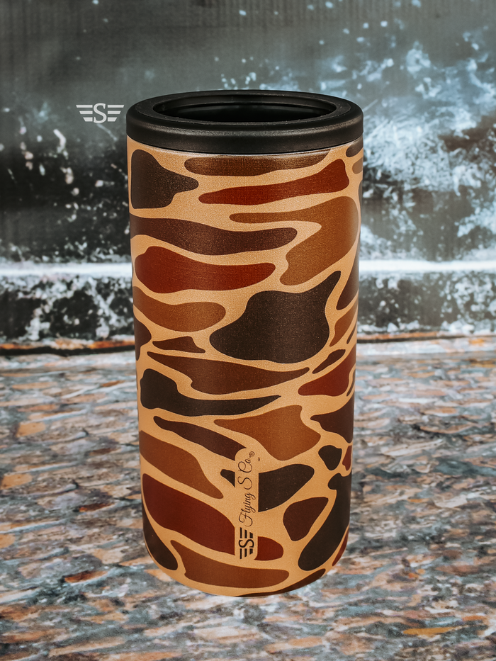 Old Style Duck Camo Tall Can Cooler