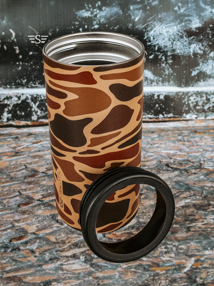 Old Style Duck Camo Tall Can Cooler