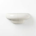 Orbi floating shelf XS in glossy Off-White finish, handcrafted modular wall shelf.