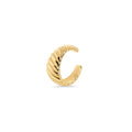 Gold twisted ear cuff, top-rated and best for sensitive ears, allergy-free and hypoallergenic surgical stainless steel, waterproof, non tarnish, safe and designed to prevent skin irritation.