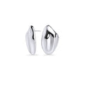 Silver stainless steel statement stud earrings with bold organic sculptural shape, hypoallergenic earrings for sensitive ears, non-tarnish durable contemporary minimalist jewelry Canada.