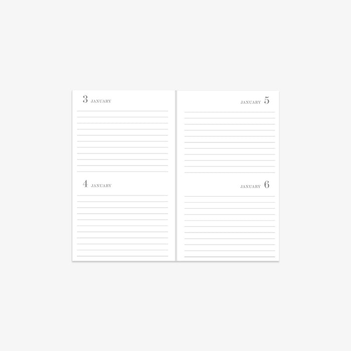 Two journal pages showing dates on a white background