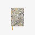 Floral notebook with a yellow ribbon on a white background