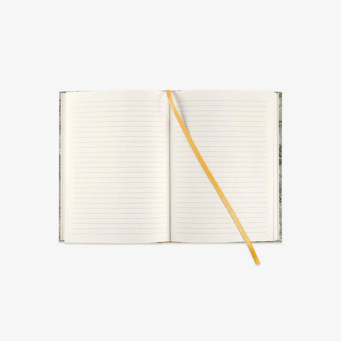 Open notebook with ruled pages