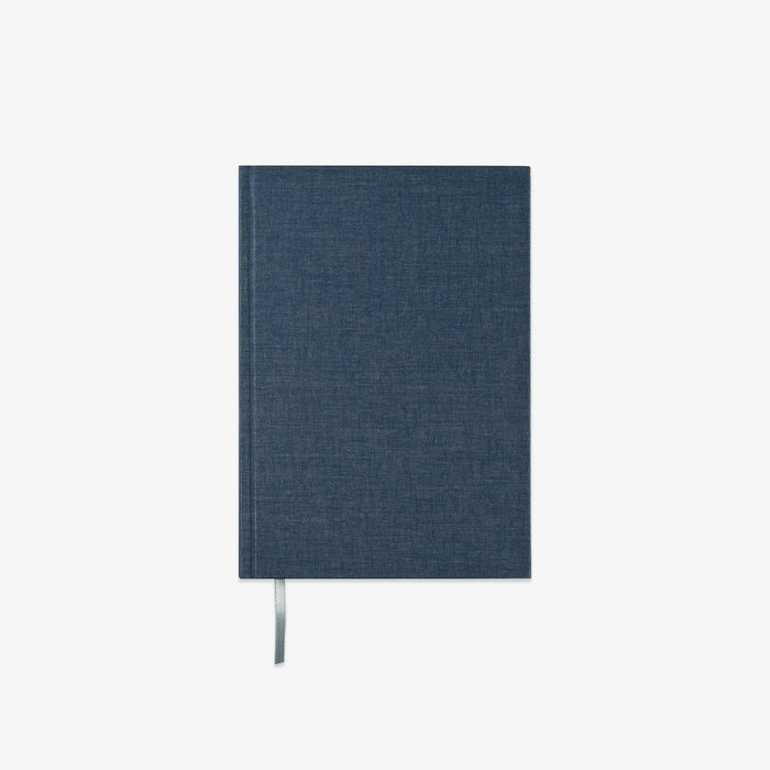 Blue notebook on a white background