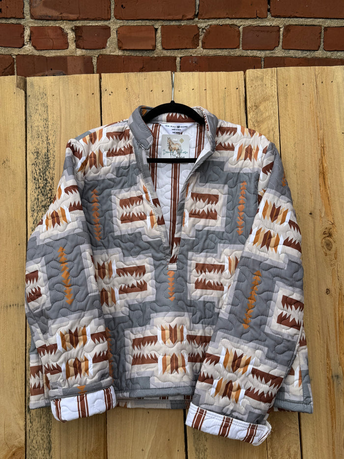 Pecos Grey Quilted Pullover