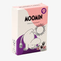 Moomin playing cards packaging with a character illustration on a white background