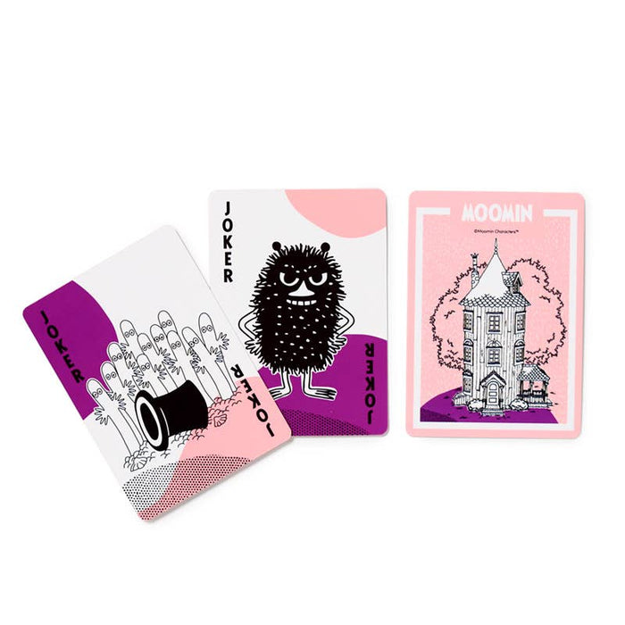 Playing cards with Moomin design on a white background