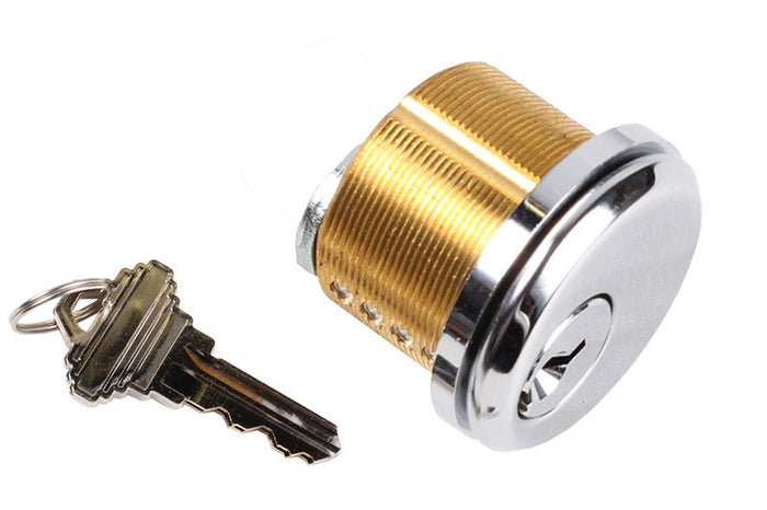 Polished Stainless Commercial Door Cylinder with Key - Reflect Window & Door