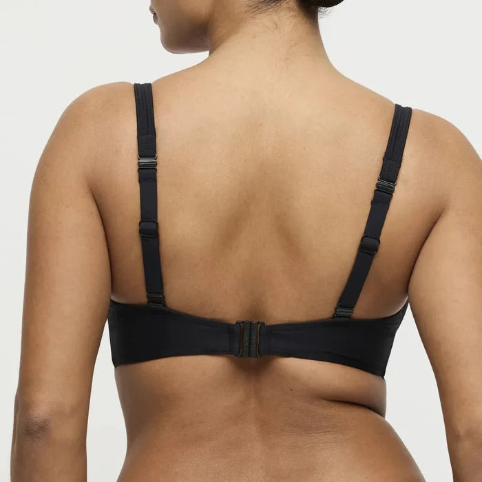 PrimaDonna Swim Uvita Black Plunge Bikini Top Back