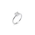 Gold stainless steel solitaire ring with round cubic zirconia, classic engagement-style ring design, durable minimalist jewelry with brilliant stone for an elegant timeless look.