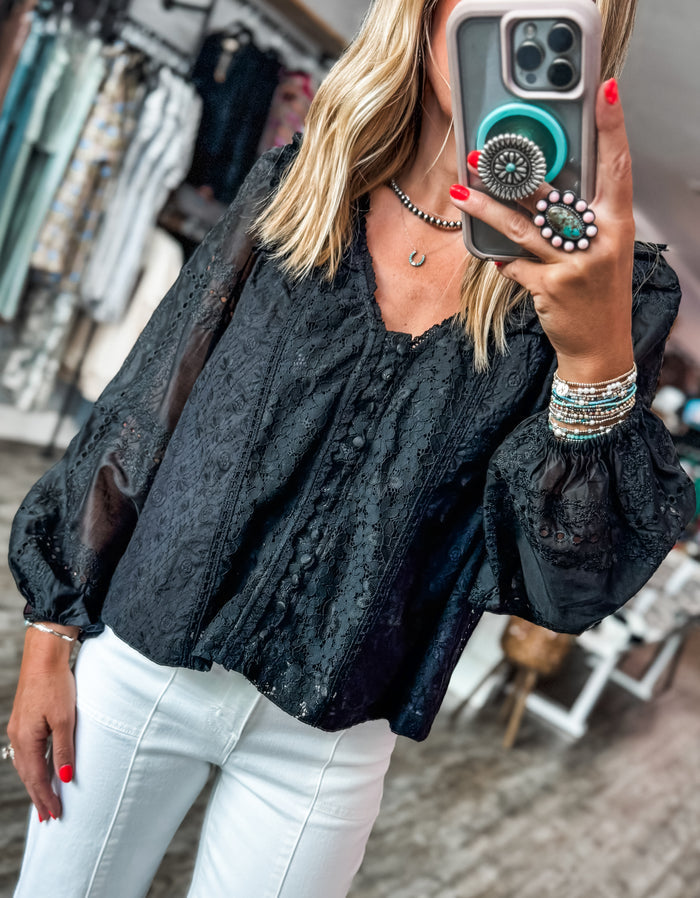 Romantic Lace Black Top