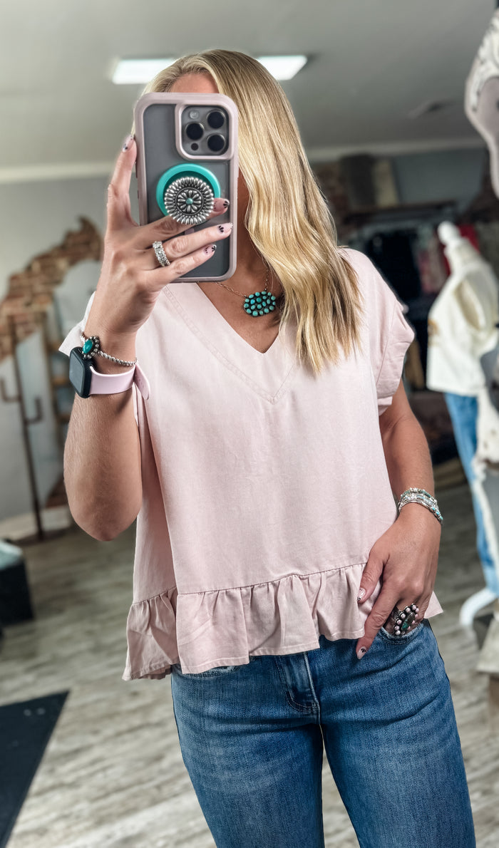 Rose Dust and Ruffles Top