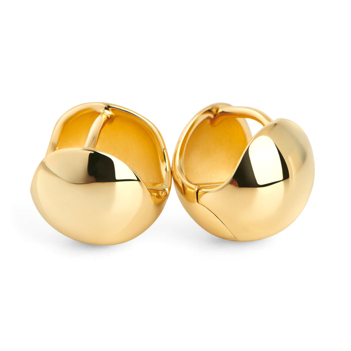 Stainless steel chunky ball huggie earrings boucles d'oreilles en boule ronde acier inoxydable MIAJWL