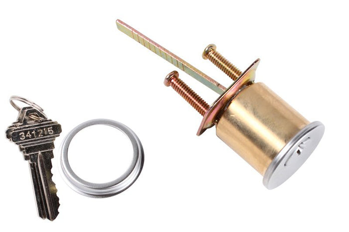 Satin Aluminum Commercial Door Cylinder with Key - Reflect Window & Door