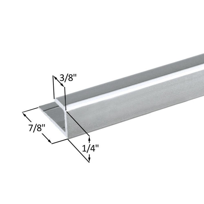 Satin Aluminum Mirror Mounting J Bottom Channel - 12' Length - Reflect Window & Door