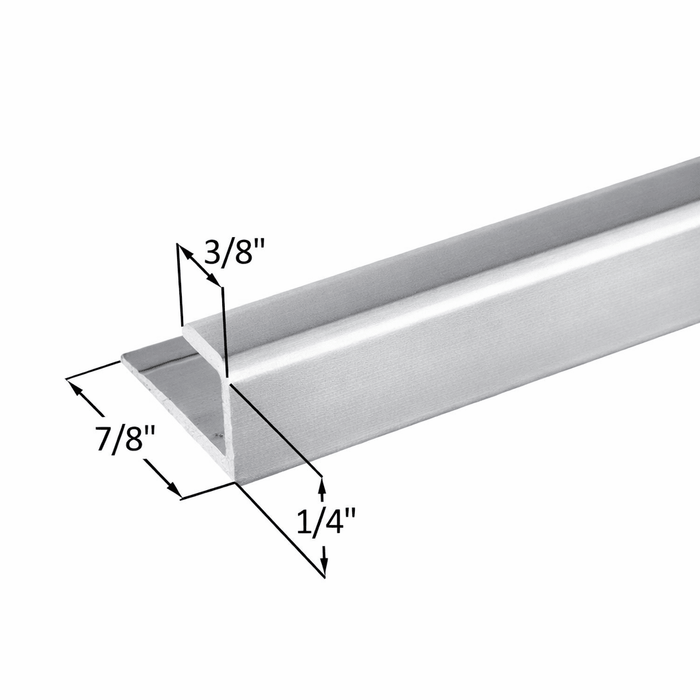 Satin Aluminum J - Bar Bottom – Mirror Mounting Channel - Reflect Window & Door