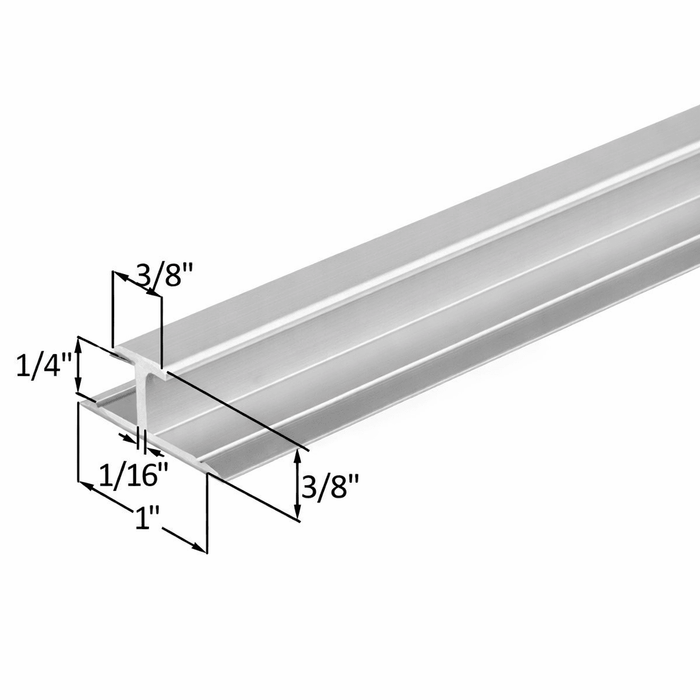 Satin Anodized Aluminum Divider Bar – Mirror Butt Joint Trim - Reflect Window & Door