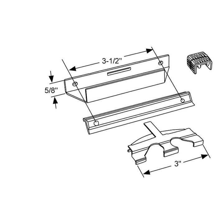 Sliding Patio Screen Door Latch and Pull With 3 - 1/2" Screw Holes - Reflect Window & Door