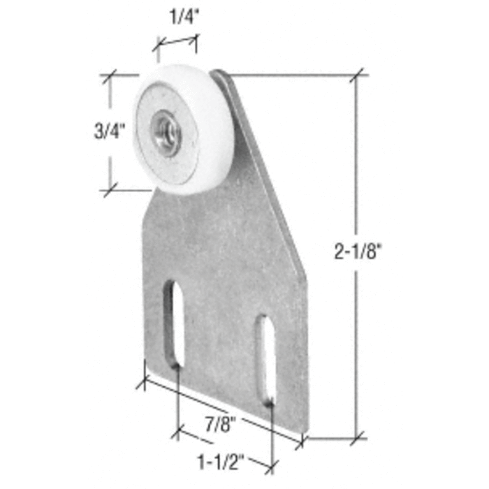 Shower Door 3/4" Oval Edge Nylon Door Roller Assembly - Reflect Window & Door