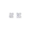 Silver stainless steel stud earrings and mini hoop stack, floral and cubic zirconia details, hypoallergenic earrings for sensitive ears, lightweight tarnish resistant jewelry in Canada.