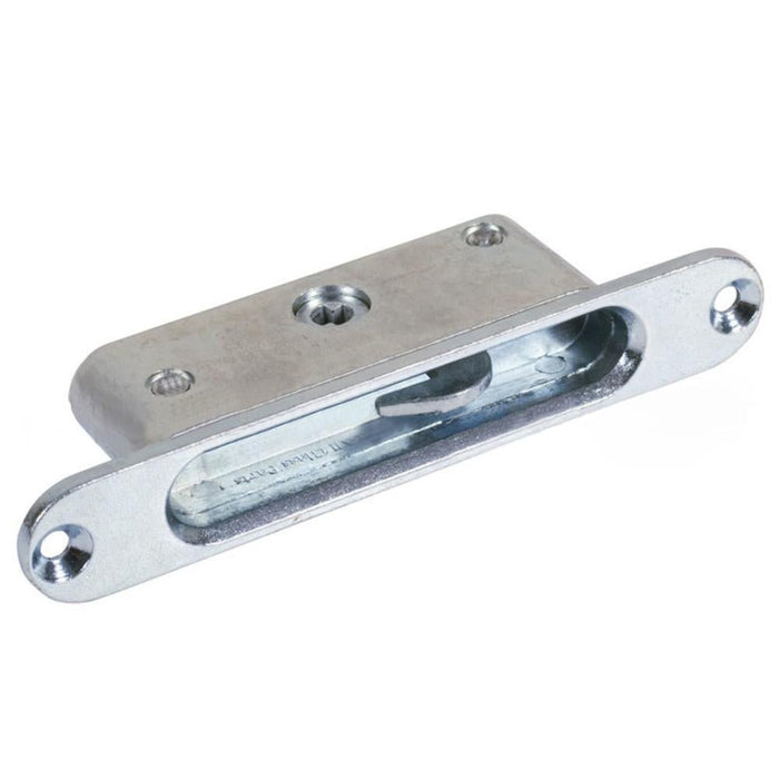 Sliding Glass Door Mortise Lock 7/8" Wide Die Cast Round End Face Plate With 45 Degree Keyway - Reflect Window & Door