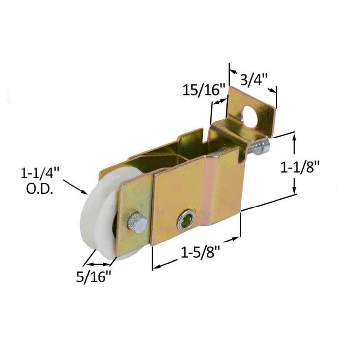 Sliding Glass Patio Door 1 - 1/4" Nylon Ball Bearing Roller With 3/4" Wide Housing for Ador/HiLite Doors - Reflect Window & Door