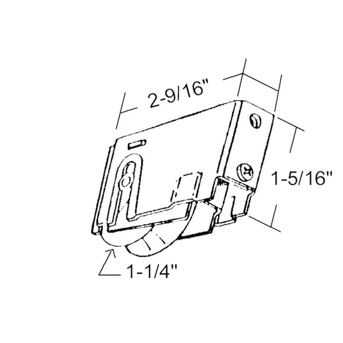 Sliding Glass Patio Door 1 - 1/4" Steel Ball Bearing Roller With 11/16" Wide Housing - Reflect Window & Door