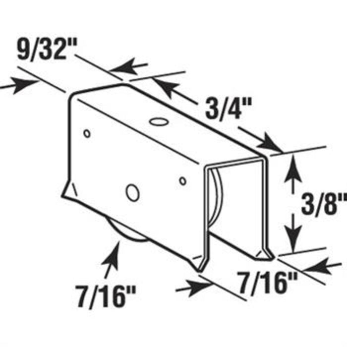 Sliding Window 7/16" Center Groove Nylon Roller With 7/16" Wide Housing - Reflect Window & Door