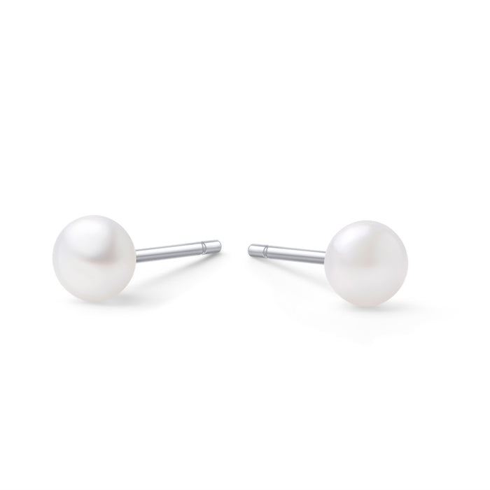 Stainless 3 mm pearl stud earrings